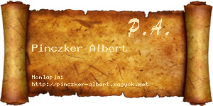 Pinczker Albert névjegykártya